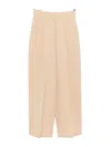 Marni High-waist Brown Wide-leg Trousers With Front Pleats In Neutral