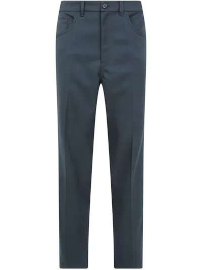 Marni Tailored Trousers Belt Loops Front Back Pockets In Blue