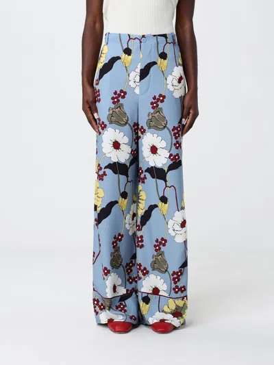 Marni Light Blue Melodia Flower Palazzo Pants