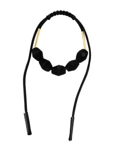 Pre-owned Marni Paracord & Fabric Collar Necklace, 44" In Black