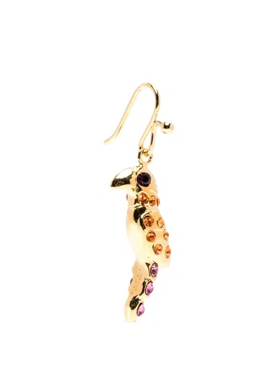 Marni Parrot Embellished Earrings In Gold