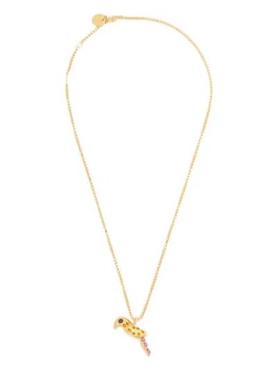 Marni Parrot-pendant Chain Necklace In Gold
