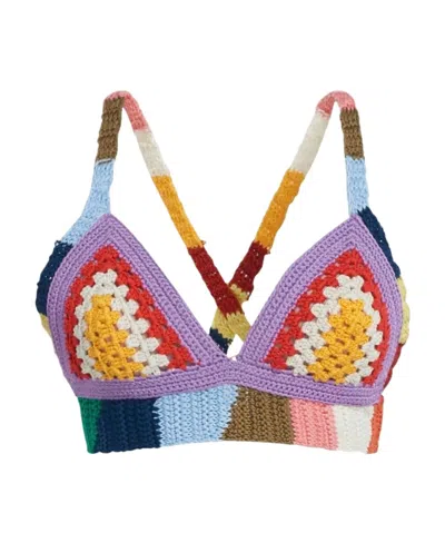 Marni Patch Cotton Bra-top In Multicolor