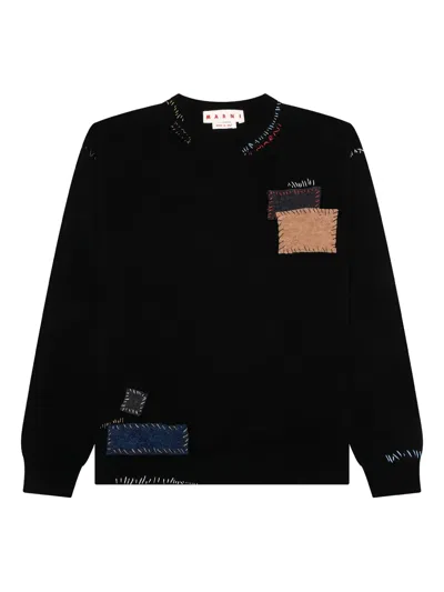 Marni Patch-detailing Sweater In Black