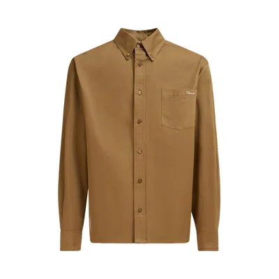 Pre-owned Marni Patch Logo Shirt 'olive' | Green | Men's Size 50