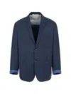 Marni Patch Pocket Two-button Blazer In Blue