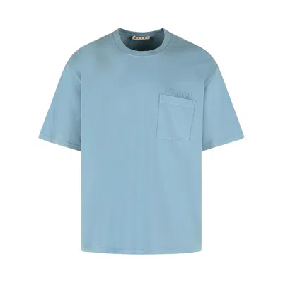 Pre-owned Marni Patches Cotton T-shirt 'light Blue' | Men's Size 50
