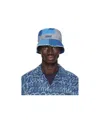 Marni Blue Patchwork Denim Bucket Hat In Blue
