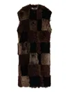 Marni Patchwork Design Shearling Vest
