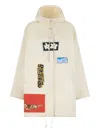 Marni Patchwork Hooded Parka In White
