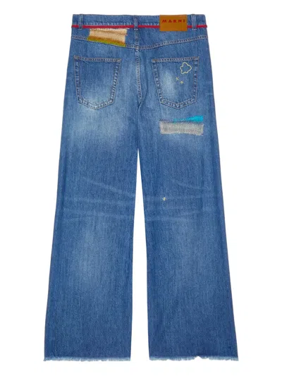 Marni Patchwork Jeans In Blue