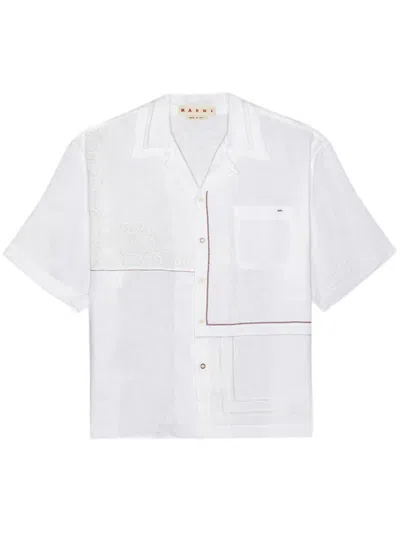 Marni Patchwork Shirt In White