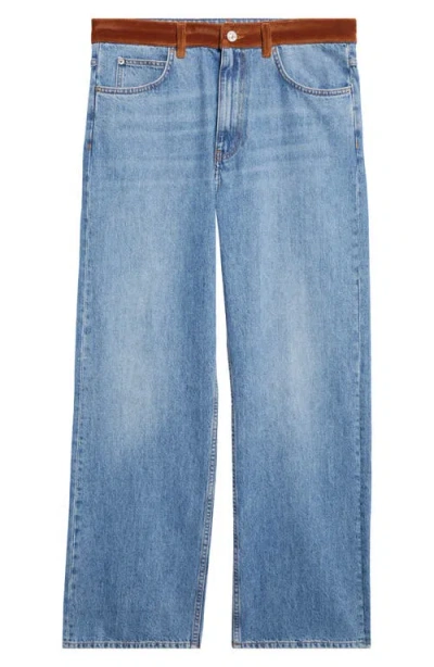 Marni Patchwork Wide Leg Jeans In Blue