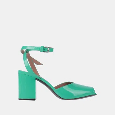 Pre-owned Marni Patent Leather Ankle Strap Sandals Size 36 In Green