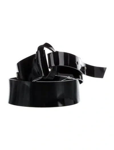 Pre-owned Marni Patent Leather Belt In Black