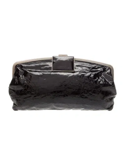 Pre-owned Marni Patent Leather Clutch In Black