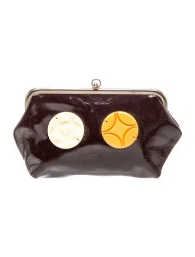 Pre-owned Marni Patent Leather Clutch In Black