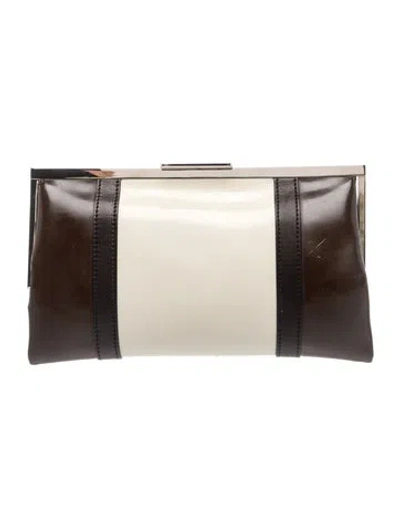 Pre-owned Marni Patent Leather Clutch In Neutrals