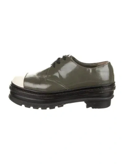 Pre-owned Marni Patent Leather Colorblock Pattern Sneakers In Multi