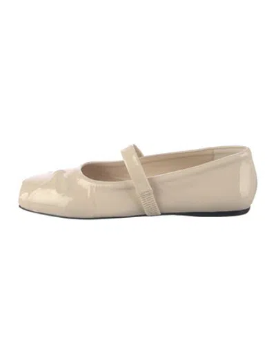 Pre-owned Marni Patent Leather Mary Jane Flats W/ Tags In Neutrals