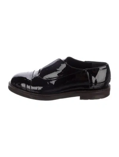 Pre-owned Marni Patent Leather Oxfords In Black
