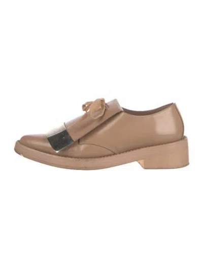 Pre-owned Marni Patent Leather Oxfords In Neutral