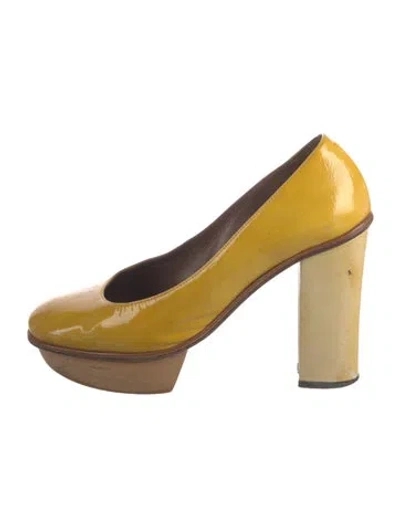 Pre-owned Marni Patent Leather Pumps In Yellow