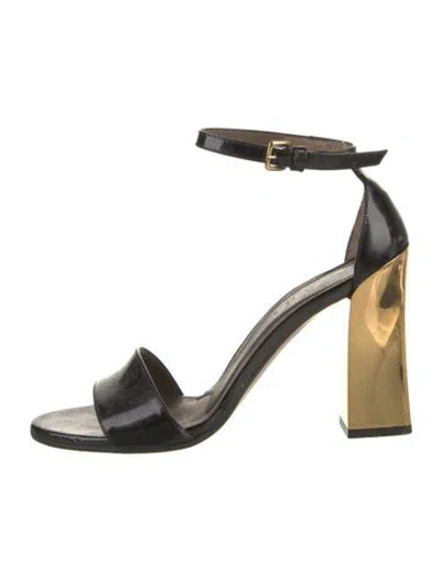 Pre-owned Marni Patent Leather Sandals In Silver
