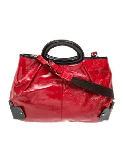 Pre-owned Marni Patent Leather Shoulder Bag In Black/brown/red