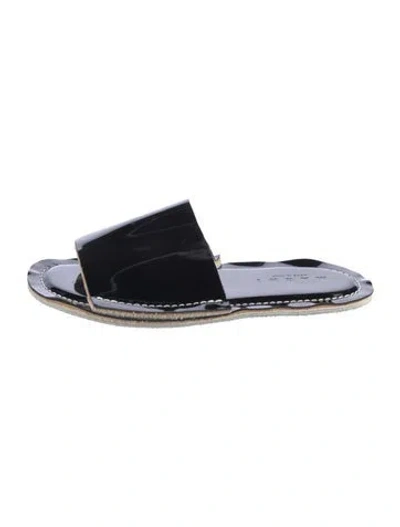 Pre-owned Marni Patent Leather Slides In Black