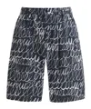 Marni Pattern Poplin Drawstring Shorts In Black