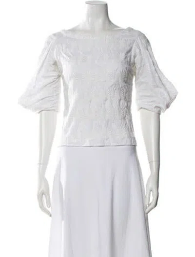 Pre-owned Marni Patterned Bateau Neckline Blouse In Green