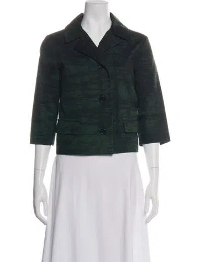 Pre-owned Marni Patterned Blazer In Green