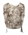 Marni Patterned Blouse In White Cotton In Brown