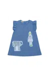 Marni Patterned Chambray Dress In Blue