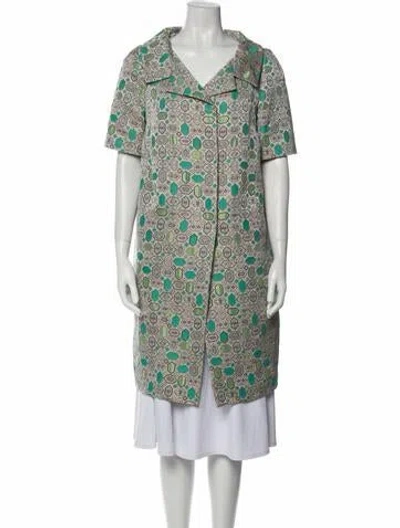 Pre-owned Marni Patterned Coat In Green