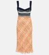 Marni Patterned Cotton-blend Midi Dress In Alkekengi