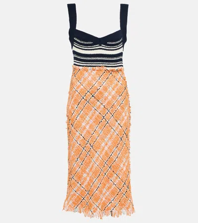 Marni Patterned Cotton-blend Midi Dress In Alkekengi