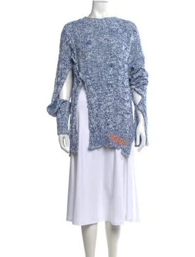 Pre-owned Marni Patterned Crew Neck Sweater In Blue