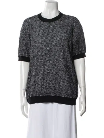 Pre-owned Marni Patterned Crew Neck Sweater In Blue