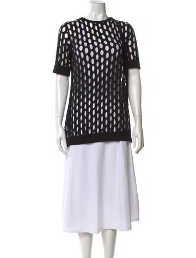 Pre-owned Marni Patterned Crew Neck Top In Black
