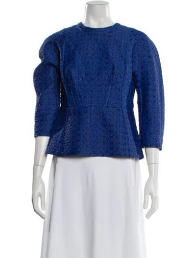 Pre-owned Marni Patterned Crew Neck Top In Blue