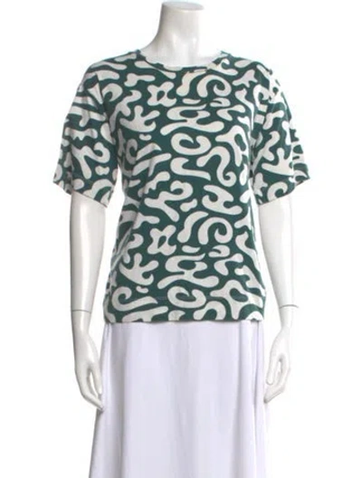 Pre-owned Marni Patterned Crew Neck T-shirt In Green