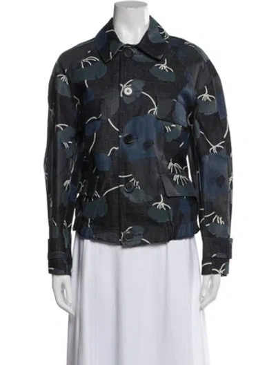 Pre-owned Marni Patterned Jacket In Blue