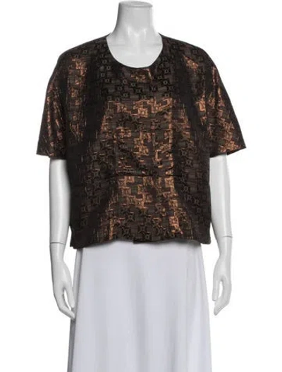 Pre-owned Marni Patterned Jacket In Brown