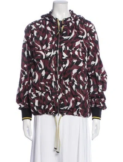 Pre-owned Marni Patterned Jacket In Burgundy