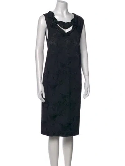 Pre-owned Marni Patterned Knee-length Dress In Blue