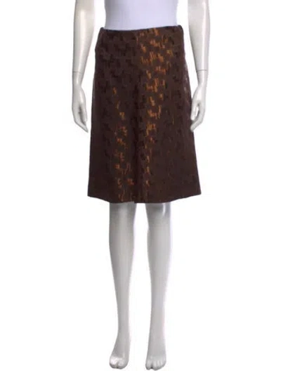 Pre-owned Marni Patterned Knee-length Skirt In Brown