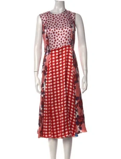 Pre-owned Marni Patterned Midi Length Dress In Pink