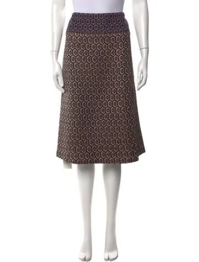 Pre-owned Marni Patterned Midi Length Skirt In Green/purple